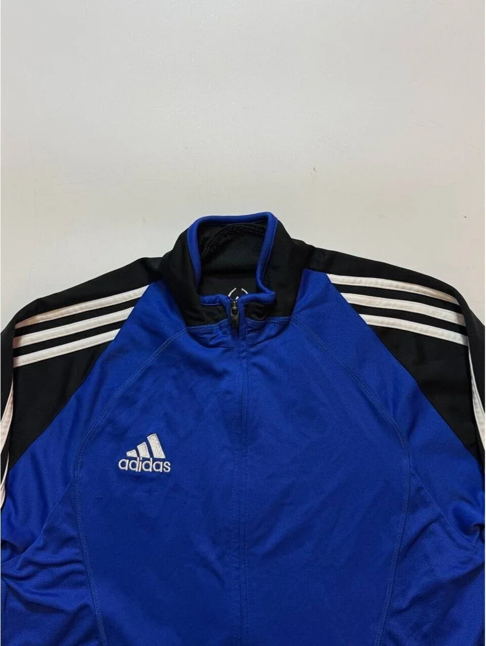 adidas Mens Track Jacket Size S Blue Black White Full Zip Pre-Owned Sportswear